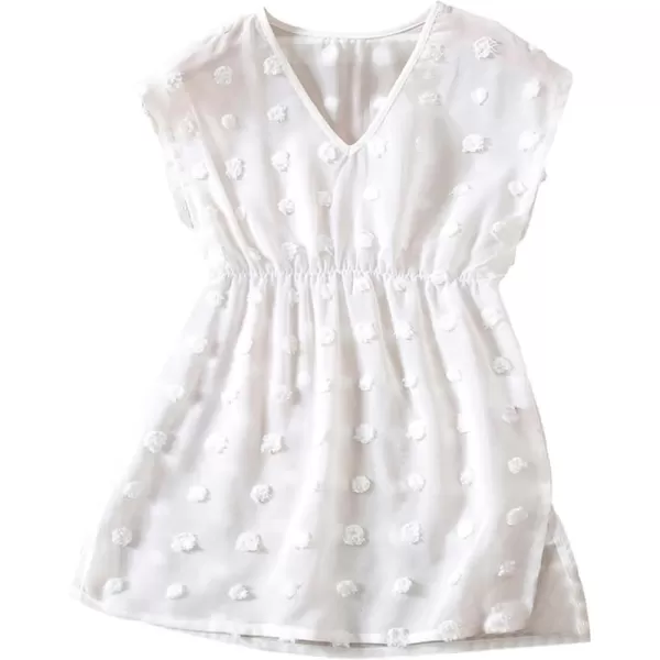 WDIRARA Toddler Girl's Swimwear Sheer V Neck Sleeveless Chiffon Cover Up Beach Dress