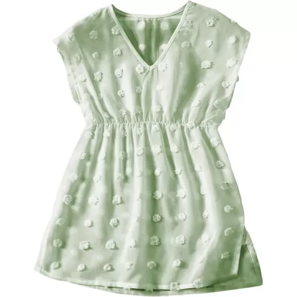 WDIRARA Toddler Girl's Swimwear Sheer V Neck Sleeveless Chiffon Cover Up Beach Dress
