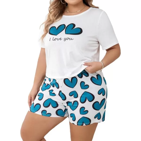WDIRARA Women's Cartoon Cow Print Short Sleeve Tee and Shorts Pajama Set