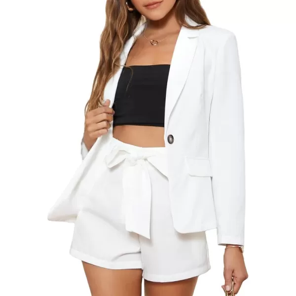 WDIRARA Women's Casual Long Sleeve Blazer Lapel Business Work Dress Jackets