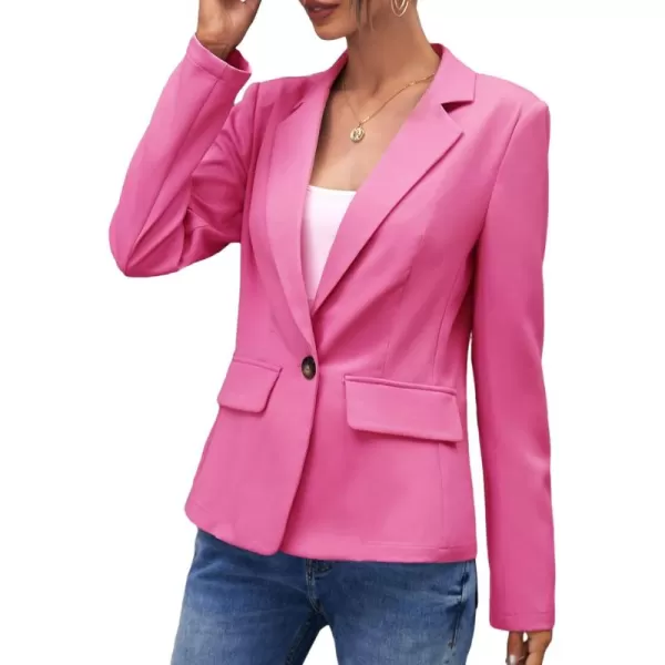 WDIRARA Women's Casual Long Sleeve Blazer Lapel Business Work Dress Jackets