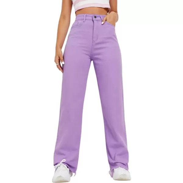 WDIRARA Women's Cow Print High Waist Wide Leg Jeans Casual Long Denim Pants