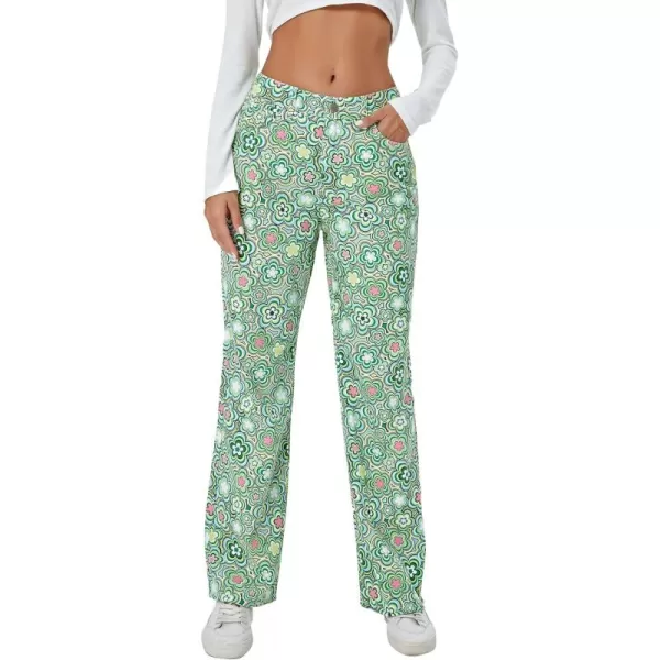 WDIRARA Women's Cow Print Ripped Jeans High Waisted Button Skinny Denim Pants