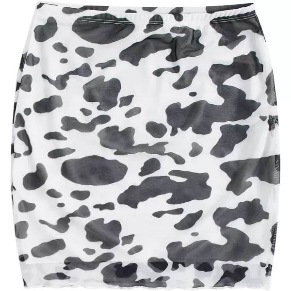 WDIRARA Women's Floral Printed Bodycon Stretch High Waist A Line Elastic Casual Mini Skirt