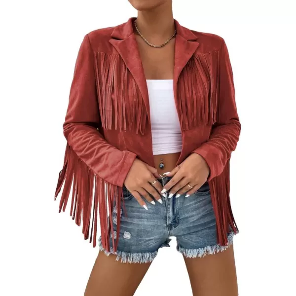 WDIRARA Women's Fringe Drop Shoulder Long Sleeve Button Down Casual Shacket Jacket