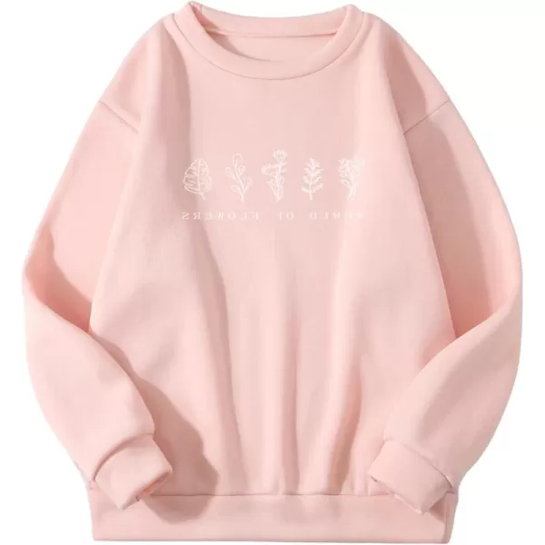 WDIRARA Women's Graphic Letter Print Long Sleeve Round Neck Sweatshirt Casual Tops