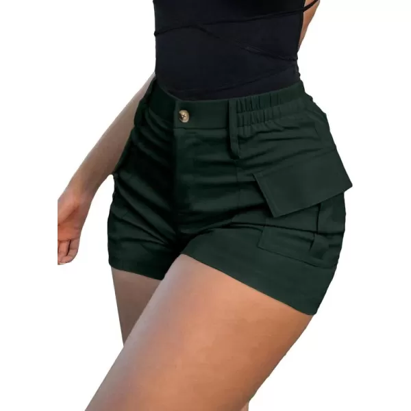 WDIRARA Women's High Waist Button Streetwear Cargo Shorts with Pockets
