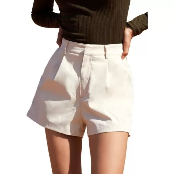 WDIRARA Women's High Waisted Button Wide Leg Casual Shorts with Pockets
