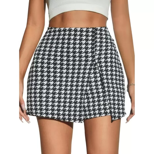 WDIRARA Women's High Waisted Glitter Skort Asymmetrical Wrap Split Hem Bodycon Party Club Skirt Shorts
