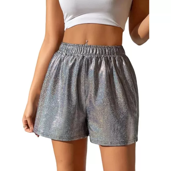 WDIRARA Women's High Waisted PU Leather Shorts Roll Hem Shorts with Pockets