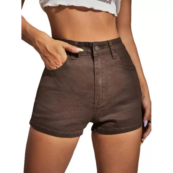 WDIRARA Women's High Waisted Raw Hem Distressed Ripped Casual Denim Shorts