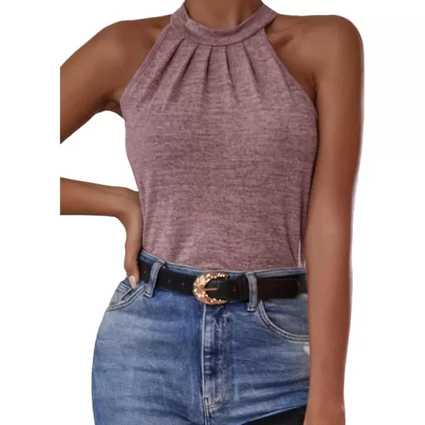 WDIRARA Women's Leopard Print Halter Top Shirt Casual Button Sleeveless Vest