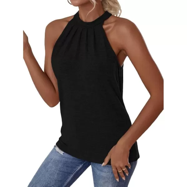 WDIRARA Women's Leopard Print Halter Top Shirt Casual Button Sleeveless Vest