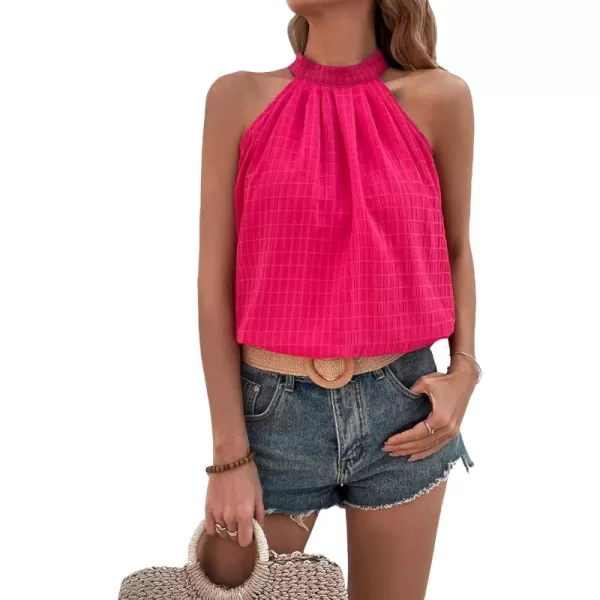 WDIRARA Women's Leopard Print Halter Top Shirt Casual Button Sleeveless Vest