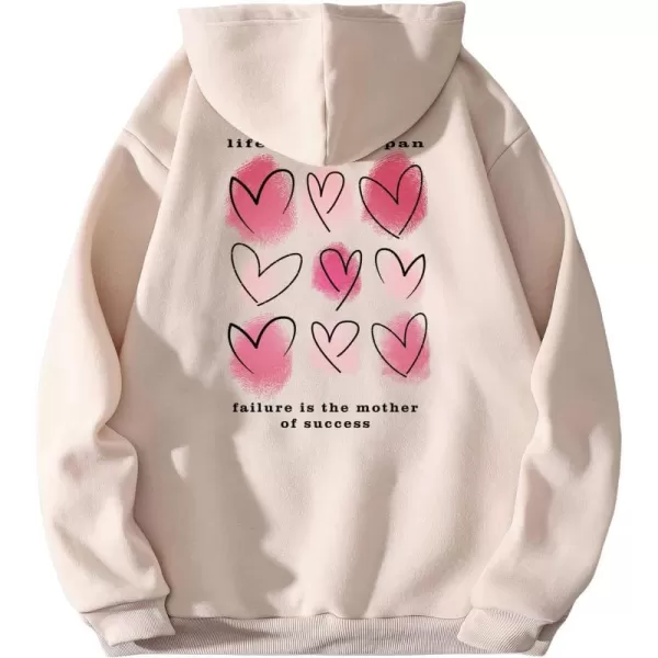 WDIRARA Women's Letter Graphic Drawstring Long Sleeve Pocket Oversized Hoodie