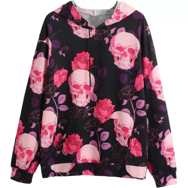 WDIRARA Women's Letter Graphic Drawstring Long Sleeve Pocket Oversized Hoodie