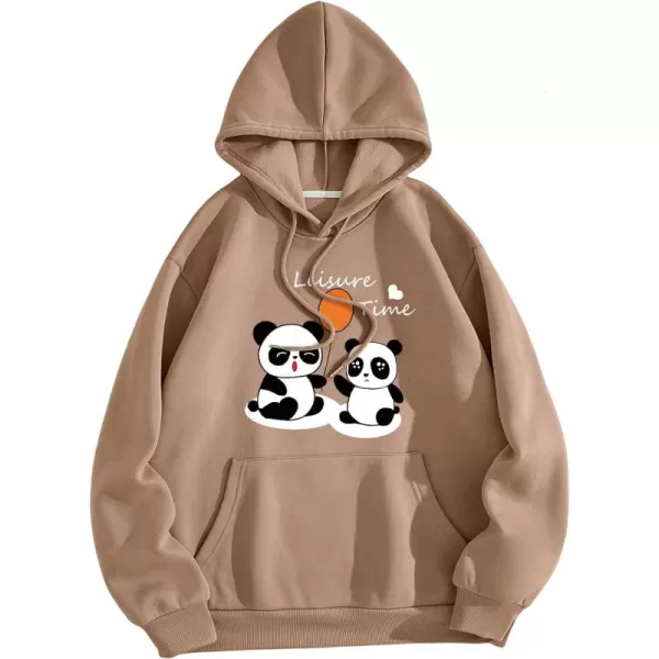 WDIRARA Women's Letter Graphic Drawstring Long Sleeve Pocket Oversized Hoodie