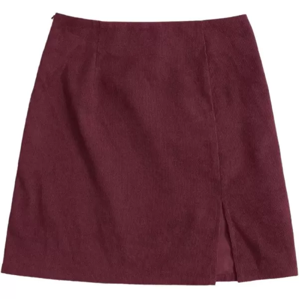 WDIRARA Women's Mid Waist Corduroy A-line Slim fit Button Casual Mini Skirt