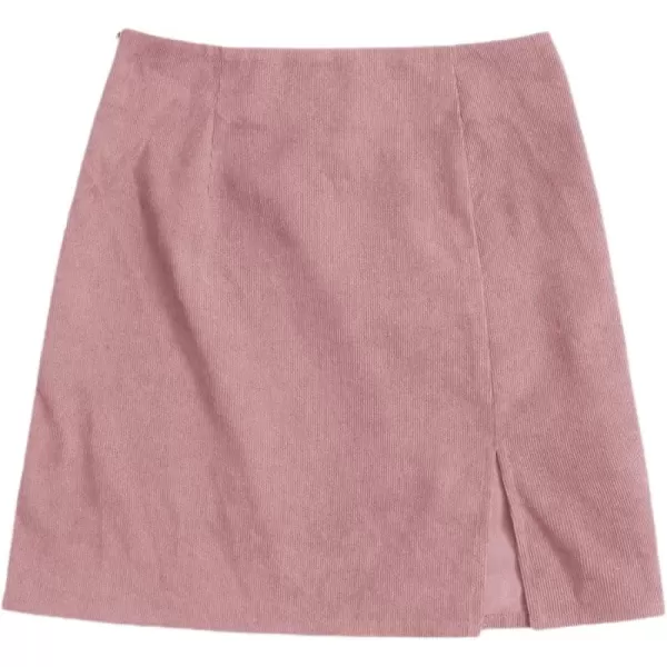 WDIRARA Women's Mid Waist Corduroy A-line Slim fit Button Casual Mini Skirt