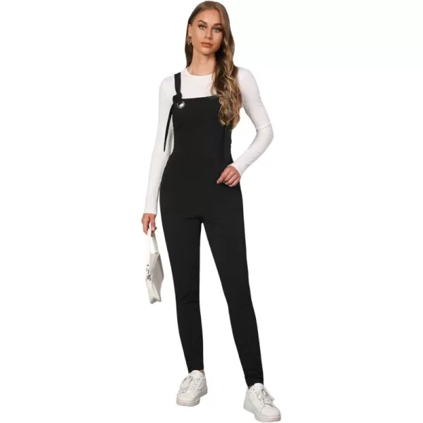 WDIRARA Women's Plaid Overall Straps High Waist Pinafore Casual Jumpsuit with Pocket
