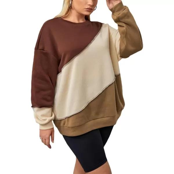 WDIRARA Women's Plus Size Letter Print Round Neck Long Sleeve Sweatshirt Pullover Tops