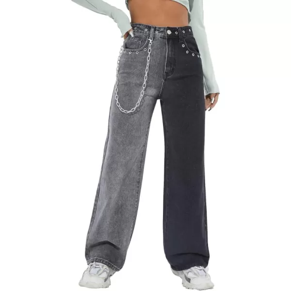 WDIRARA Women's Ripped Detail Boyfriend Loose Jeans Casual Tapered Long Denim Pants