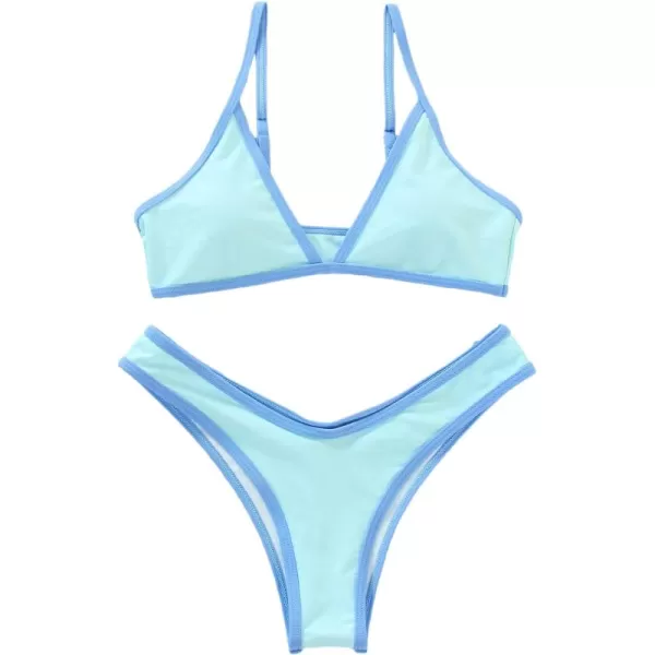 WDIRARA Women's Spaghetti Strap Triangle Bikini Bathing Suit 2 Piece Swimsuit