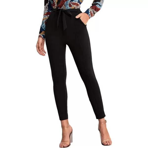 WDIRARA Women's Stretchy Plaid Print Pants Soft Skinny Regular Fashion Leggings