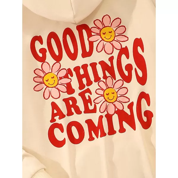 WDIRARA Girl's Cartoon Letter Graphic Print Hoodie Long Sleeve Sweatshirt Pullovers