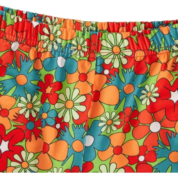 WDIRARA Girl's Floral Print Elastic Waist Flare Bell Bottom Pants Stretchy Long Pants