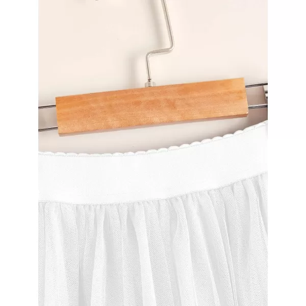 WDIRARA Girl's Mesh Pleated Skirt Elastic High Waist Skater Aline Long Skirts
