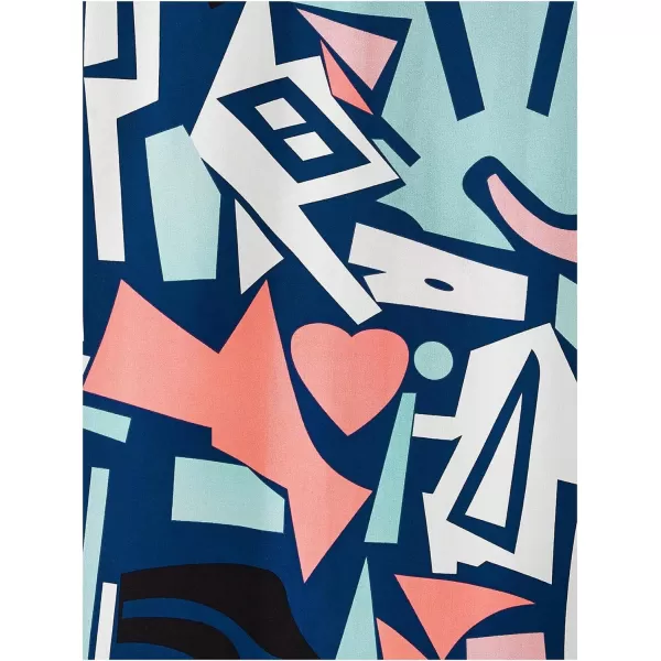 WDIRARA Men's Allover Printed Button Front Collar Hawaii Short Sleeve Colorblock Shirt