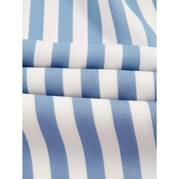 WDIRARA Men's Striped Button Front Long Sleeve Shirt Casual Tops Dress Shirts