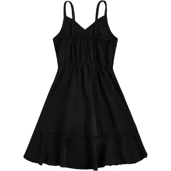 WDIRARA Toddler Girl's Striped Sleeveless Wrap Ruffle Hem High Waist Cami Dress