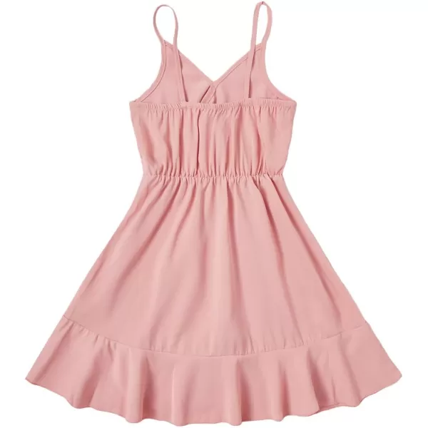 WDIRARA Toddler Girl's Striped Sleeveless Wrap Ruffle Hem High Waist Cami Dress