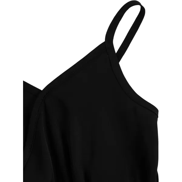 WDIRARA Toddler Girl's Striped Sleeveless Wrap Ruffle Hem High Waist Cami Dress