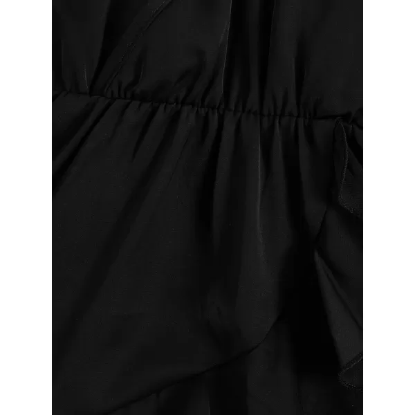 WDIRARA Toddler Girl's Striped Sleeveless Wrap Ruffle Hem High Waist Cami Dress