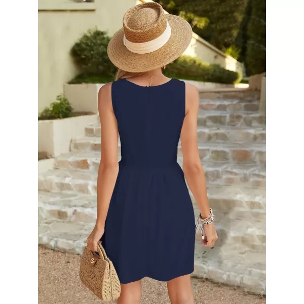 WDIRARA Women's Floral Lace Sleeveless Round Neck Ruffle Hem A Line Dress