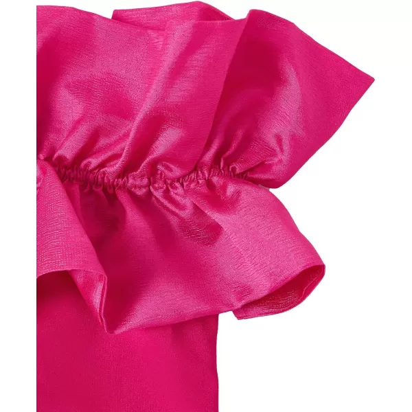 WDIRARA Women's Off Shoulder Strapless Ruffle Trim Sleeveless Bodycon Mini Party Dress