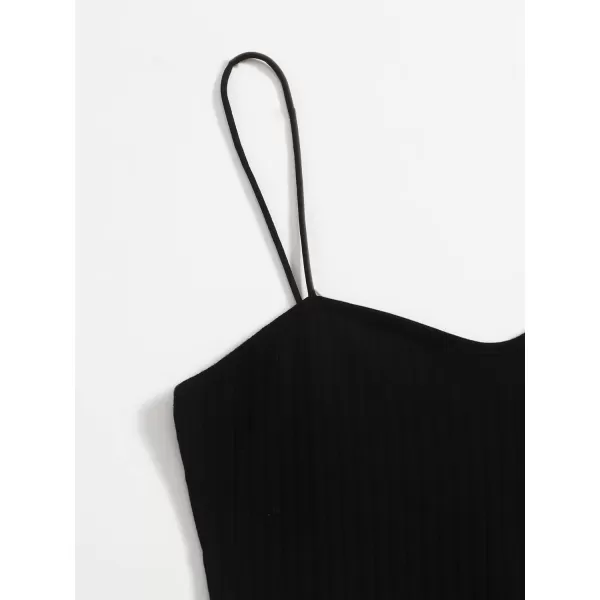 WDIRARA Women's Plus Size Split Front Sleeveless Rib Knit Bodycon Dress