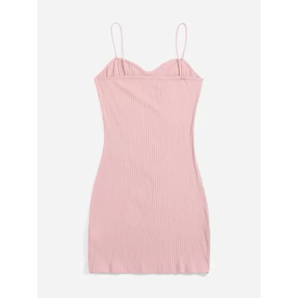 WDIRARA Women's Plus Size Split Front Sleeveless Rib Knit Bodycon Dress