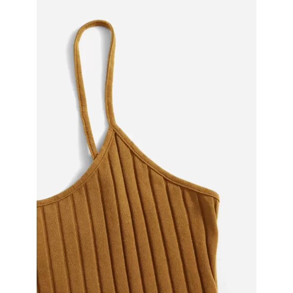 WDIRARA Women's Plus Size Split Front Sleeveless Rib Knit Bodycon Dress