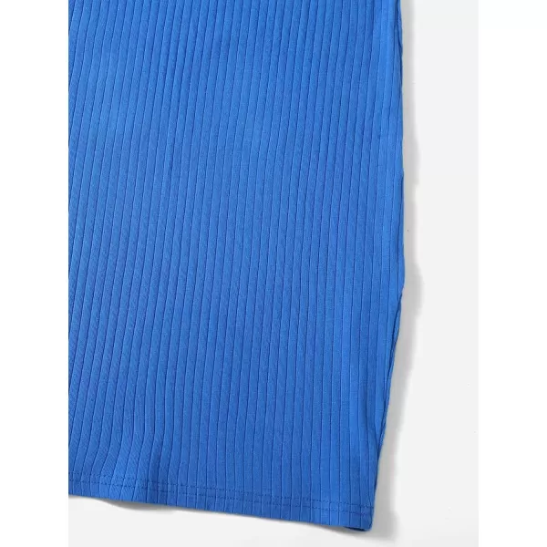 WDIRARA Women's Plus Size Split Front Sleeveless Rib Knit Bodycon Dress