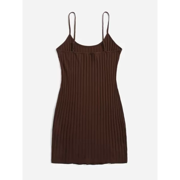 WDIRARA Women's Plus Size Split Front Sleeveless Rib Knit Bodycon Dress
