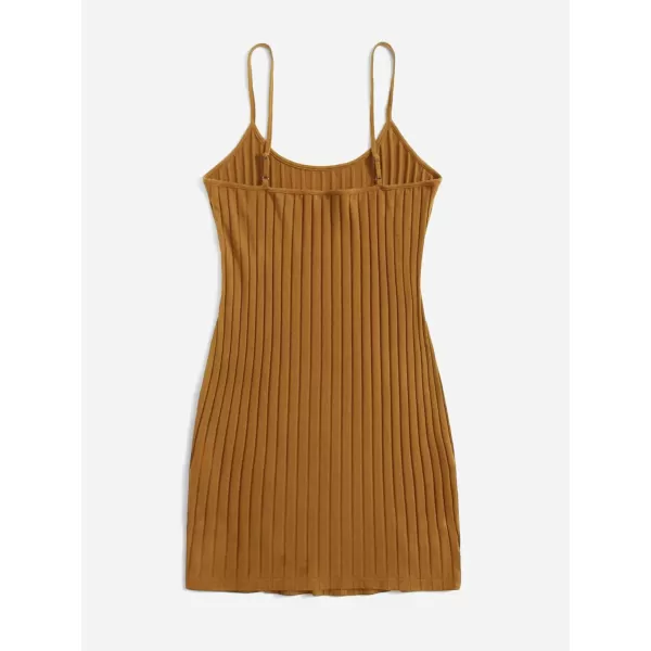 WDIRARA Women's Plus Size Split Front Sleeveless Rib Knit Bodycon Dress