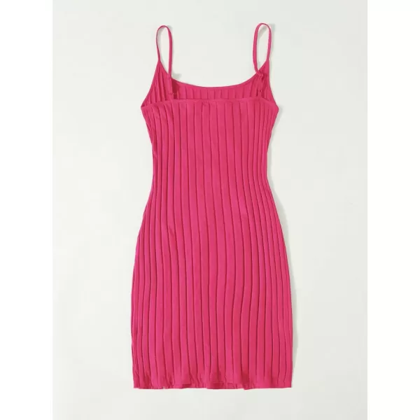 WDIRARA Women's Plus Size Split Front Sleeveless Rib Knit Bodycon Dress