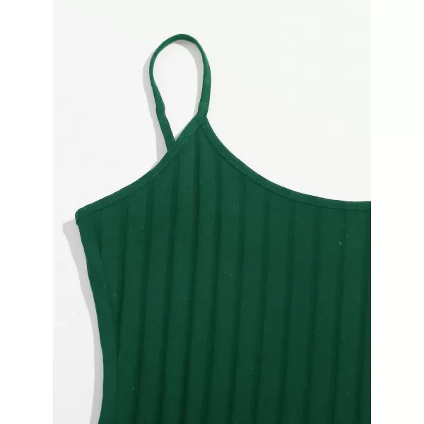 WDIRARA Women's Plus Size Split Front Sleeveless Rib Knit Bodycon Dress