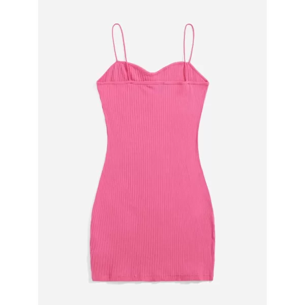 WDIRARA Women's Plus Size Split Front Sleeveless Rib Knit Bodycon Dress