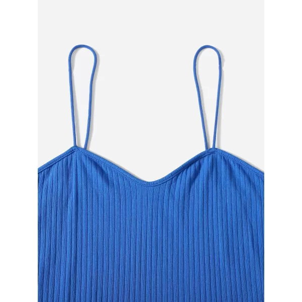 WDIRARA Women's Plus Size Split Front Sleeveless Rib Knit Bodycon Dress