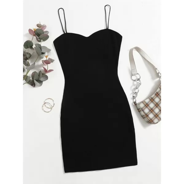 WDIRARA Women's Plus Size Split Front Sleeveless Rib Knit Bodycon Dress